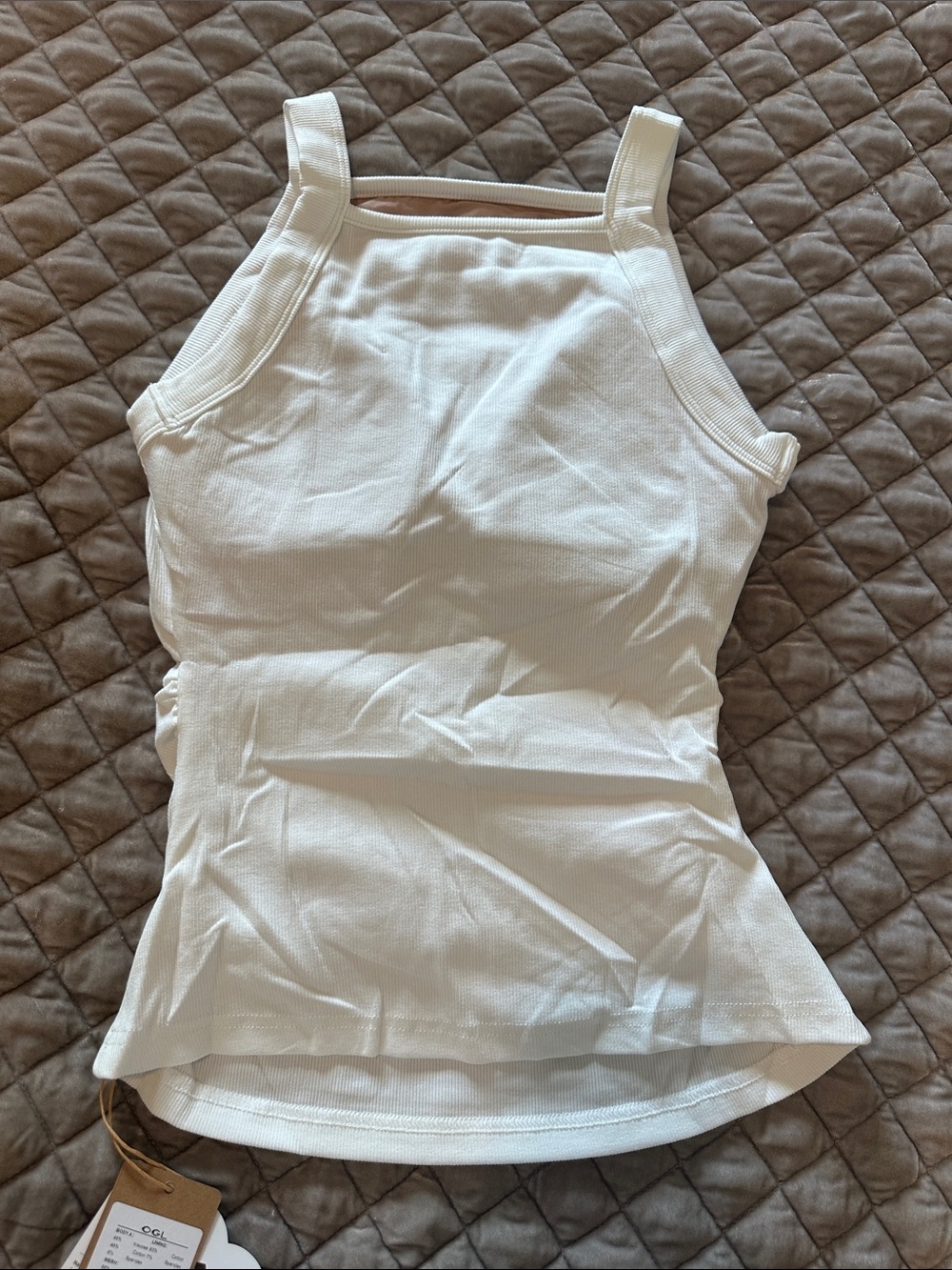 OGL White Ribbed High-Neck Tank - Picture 3 of 10